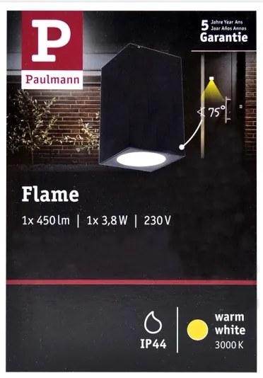 Paulmann 94327 - LED/3,8W IP44 Applique da esterno FLAME 230V antracite
