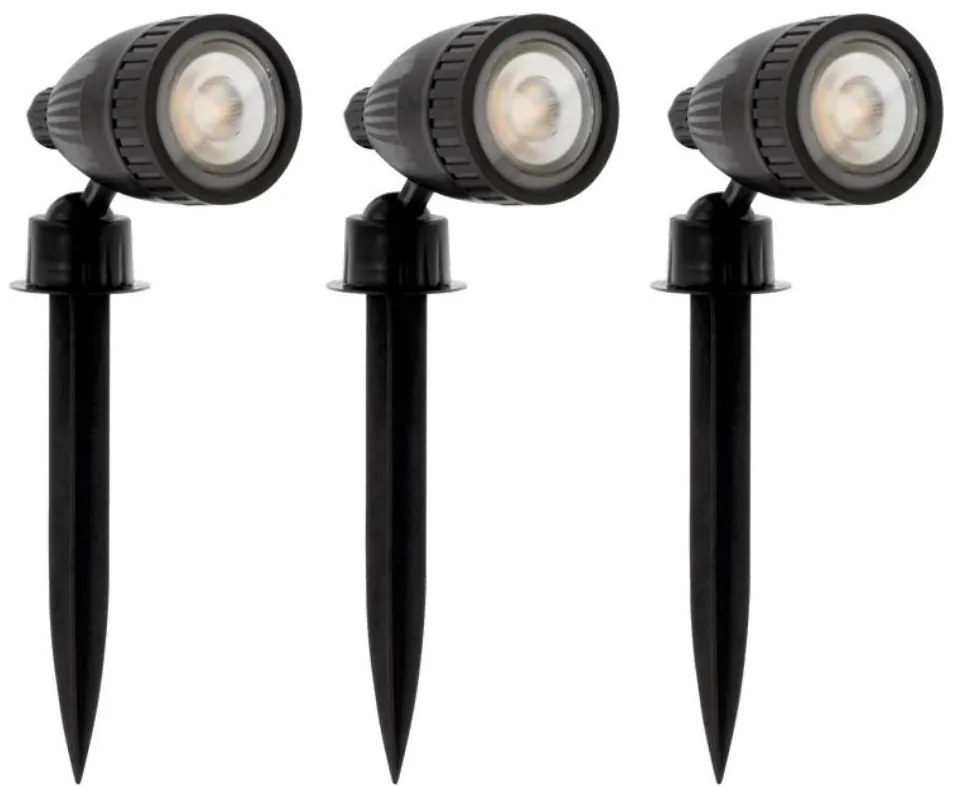 Eglo 31028 - Set 3x lampade LED RGBW da esterno NEMA-C 1xGU10/5W/230V IP44 nere + telecomando