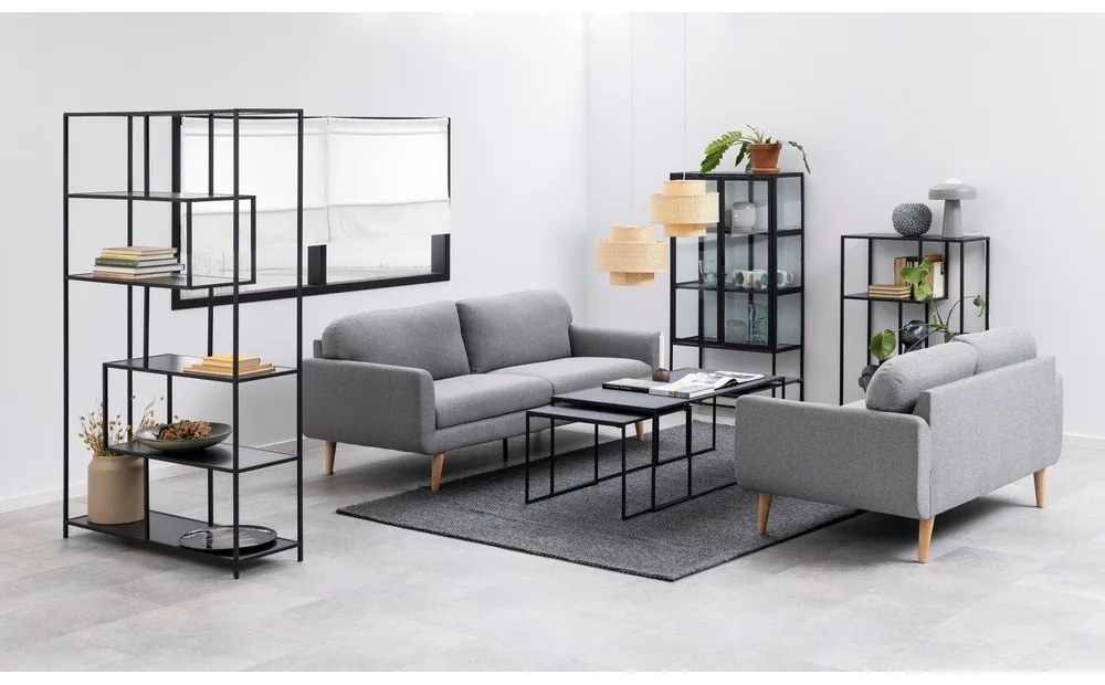 Set di tavolini da salotto color nero opaco con piano effetto marmo 3 pz 60x120 cm Infinity – Actona