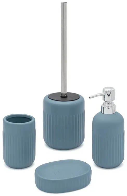 Set completo accessori bagno turchese cobalto in ceramica Cup