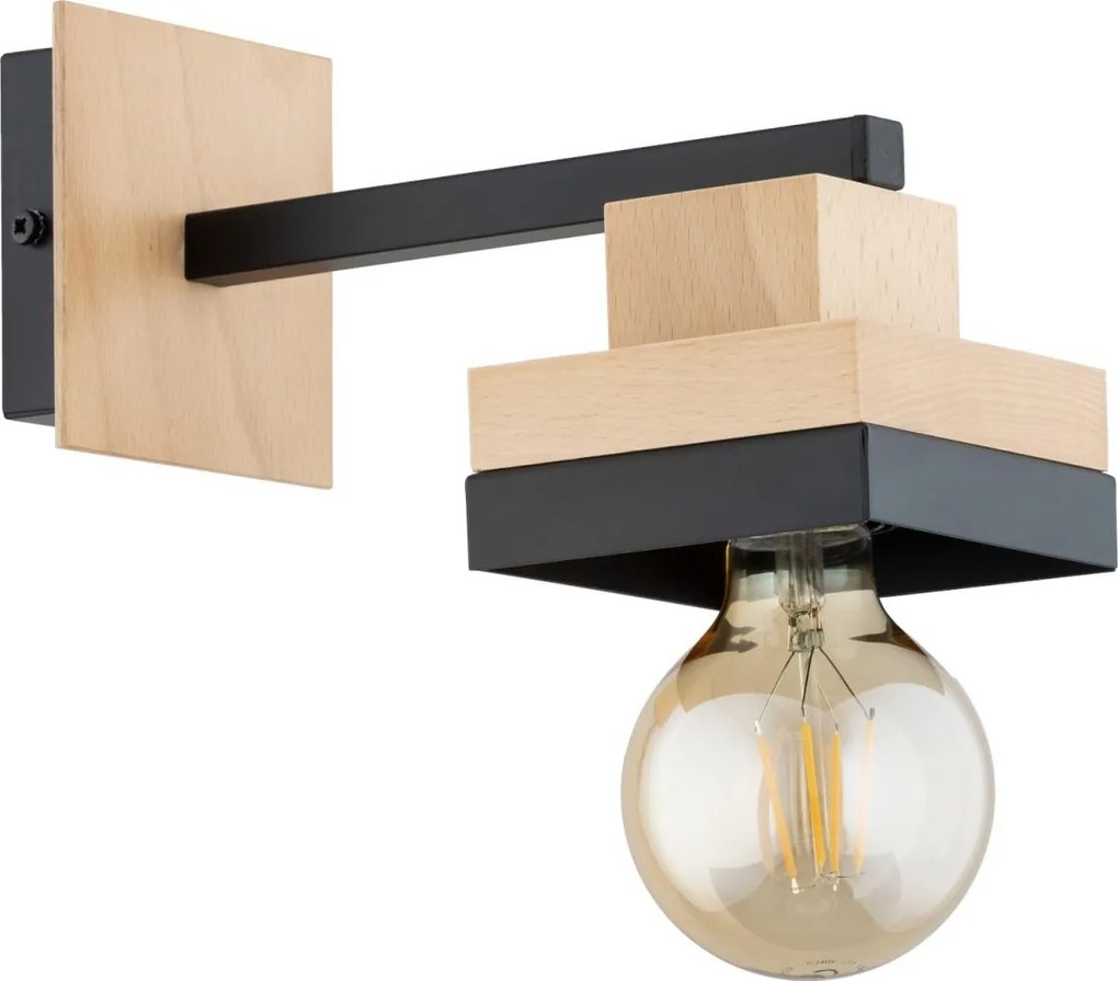 Lampada da parete MIKO 1xE27/15W/230V nera/beige