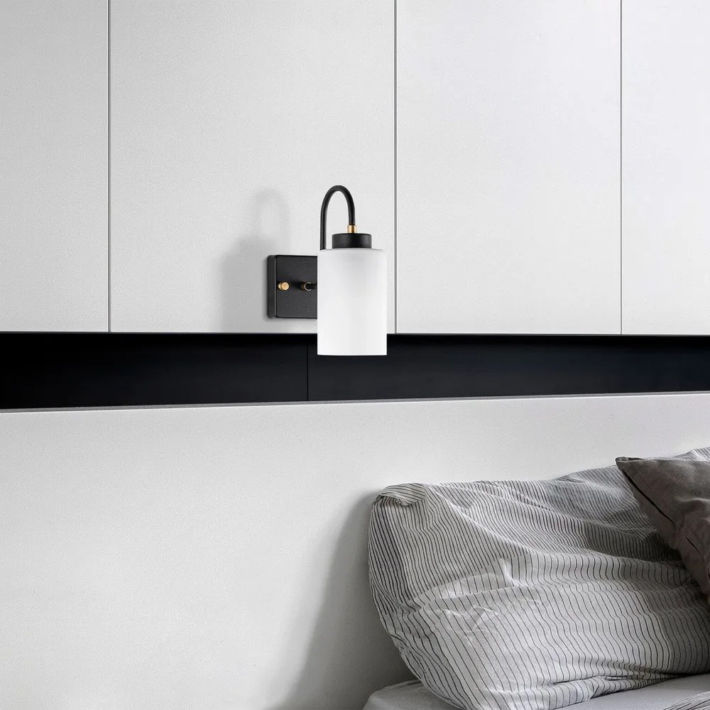Lampada da parete bianca e nera ø 10 cm Duzsuz - Opviq lights