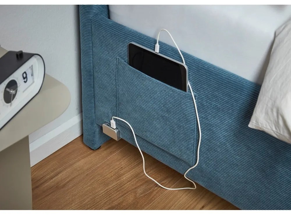 Letto da bambini con sponde blu imbottito con contenitore e rete inclusi 120x200 cm Cool – Meise Möbel