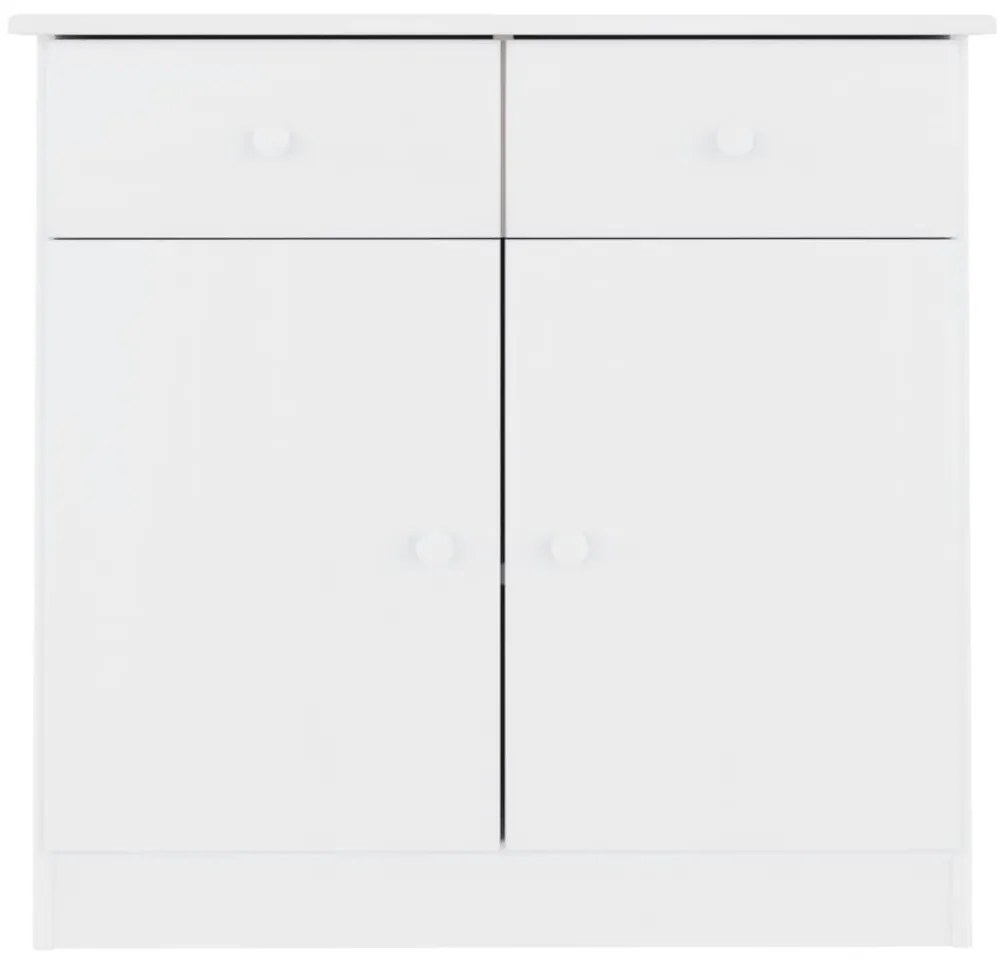 Credenza alta bianca 77x35x73 cm in legno massello di pino