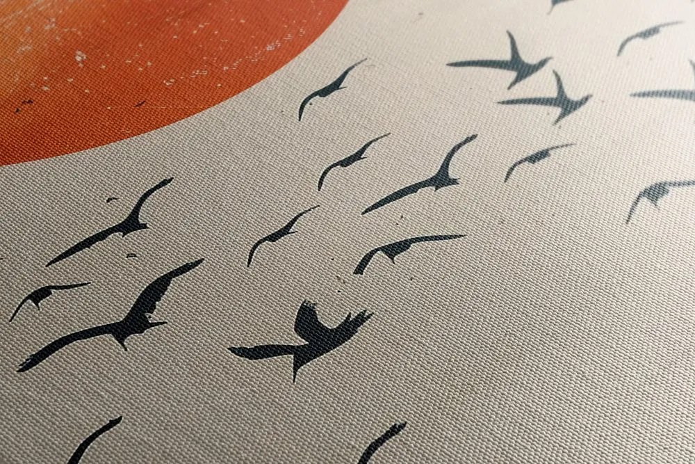 Stampa su tela – Japandi luna sul mare