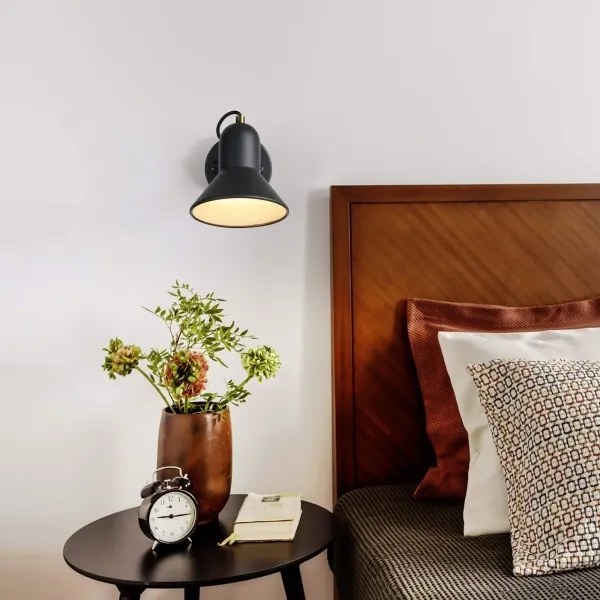 Faretto da parete ASTAMA 1xE27/40W/230V nero/ottone