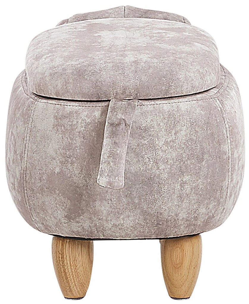 Pouf animaletto in velluto beige DOGGY Beliani