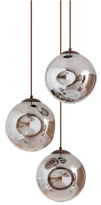 Lindby - Valentina 3 Round Lampada a Sospensione Smoked Grey/Coffee Lindby