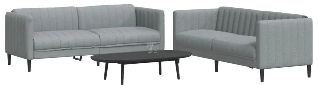 Set Di Divani 2 Pz Grigio Chiaro İn Tessuto /