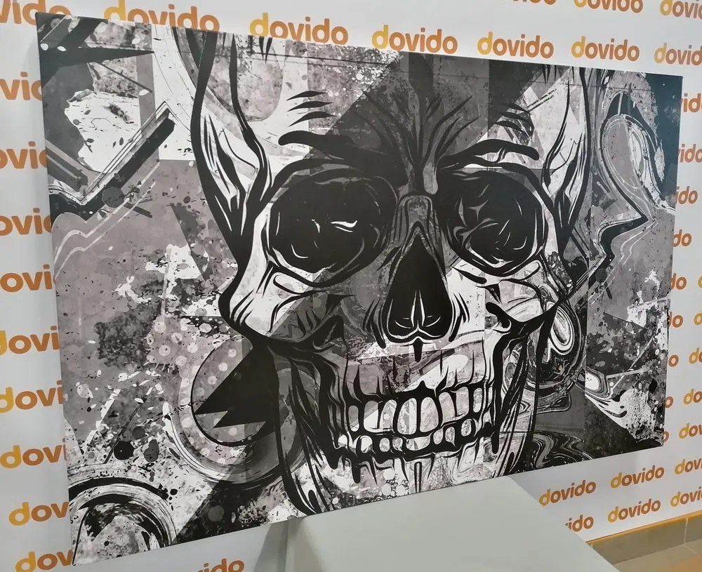 Stampa su tela – Teschio in bianco e nero
