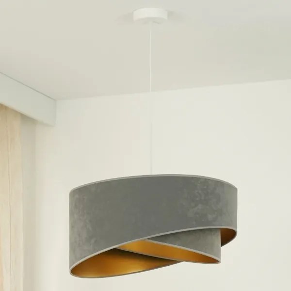 Brilagi - Lampadario LED a sospensione con filo LYRA 1xE27/15W/230V grigio/oro