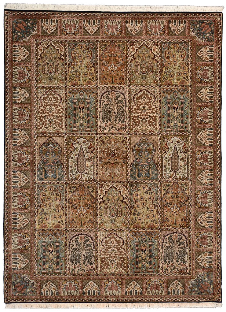 Ghom Tappeto orientale 240x180 Beige (Indian) Annodato A Mano