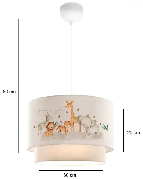 Lampadario per cameretta CANDY 1xE27/40W/230V bianco/marrone
