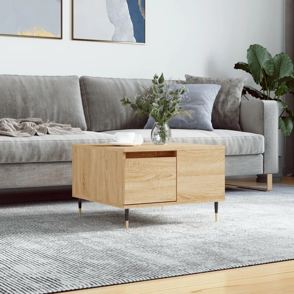 Tavolino Salotto Rovere Sonoma 55x55x36,5 Cm Legno Multistrato /