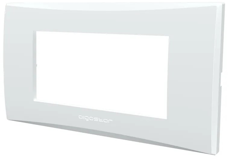 Placca 4 moduli 504 in plastica bianca compatibile anche con Vimar Plana