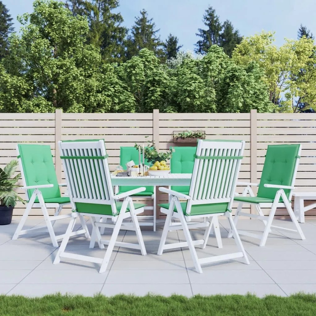 Cuscini Per Sedie 6 Pz Verdi 120x50x3 Cm İn Tessuto /