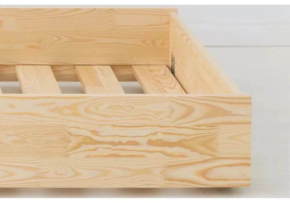 Letto da bambini di colore naturale in pino massiccio con rete inclusa 90x200 cm Roma – Adeko