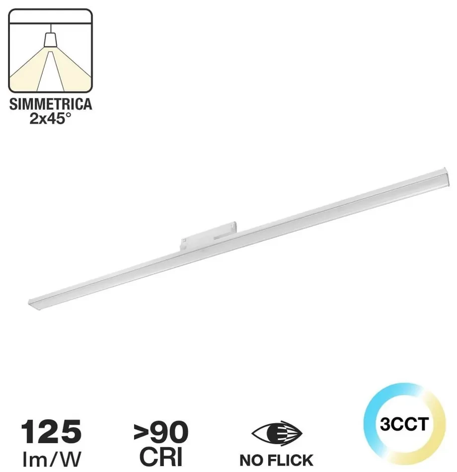 Lampada LED Lineare 42W Trifase 120cm 45° Bianca con driver Philips Colore Bianco Variabile CCT