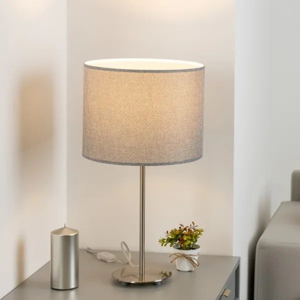 Eglo - Lampada da tavolo LED TUNJA 1xE27/60W/230V 38,5 cm cromo opaco/grigio