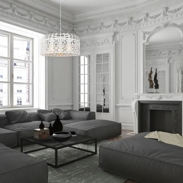 Rabalux 2163 - Lampadario ALESSANDRA 3xE27/60W/230V bianco