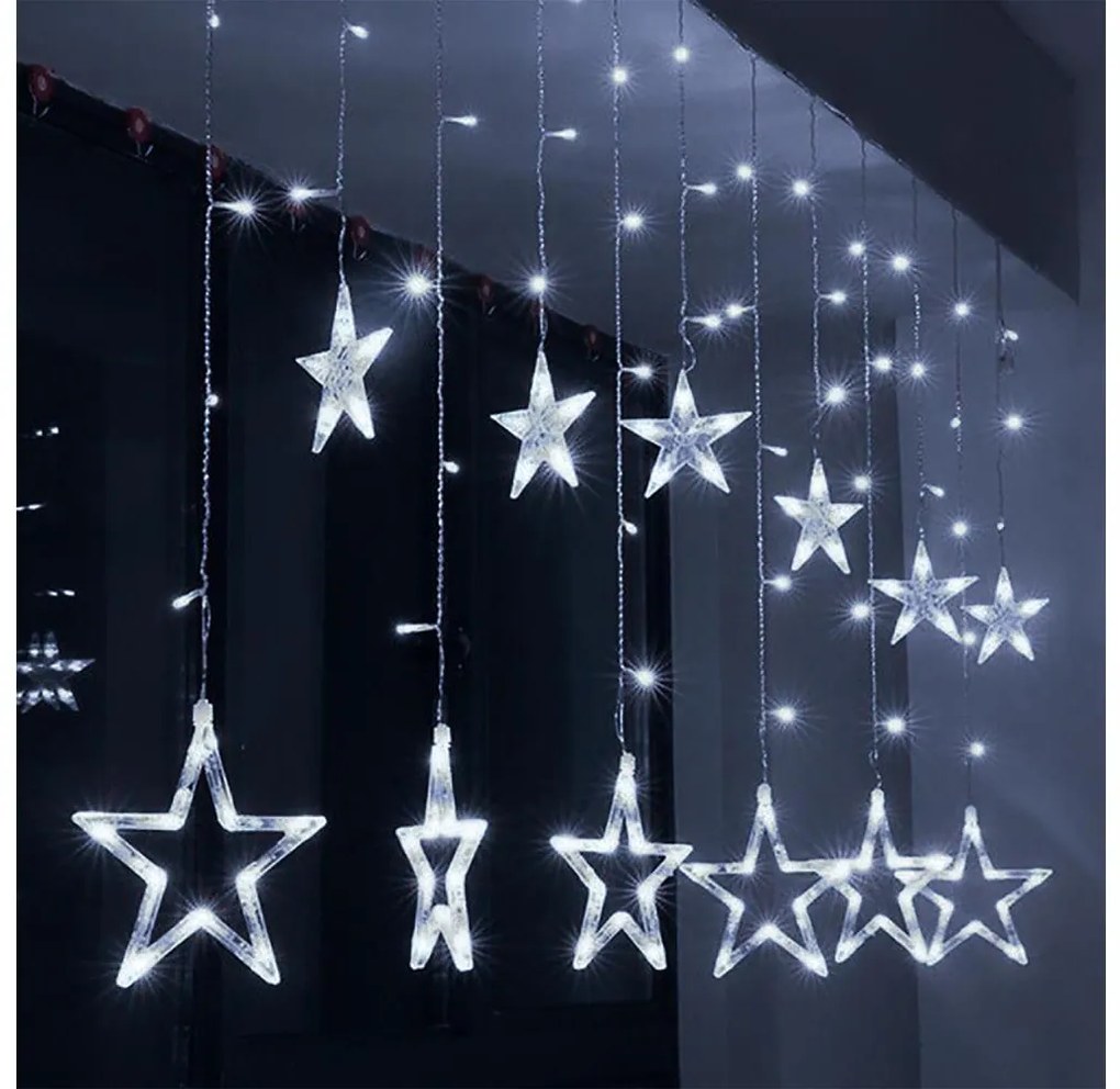 Brilagi - Tenda da esterno natalizia LED 77xLED/3xAA/USB 1,8m IP44 bianco freddo