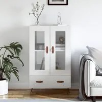 Credenza Bianco Lucido 69,5x31x115 cm in Legno Multistrato 828270