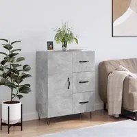 Credenza Grigio Cemento 69,5x34x90 cm in Legno Multistrato 827912