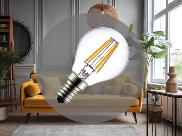 Lampadina LED a filamento G45 E14/6W/230V 4000K
