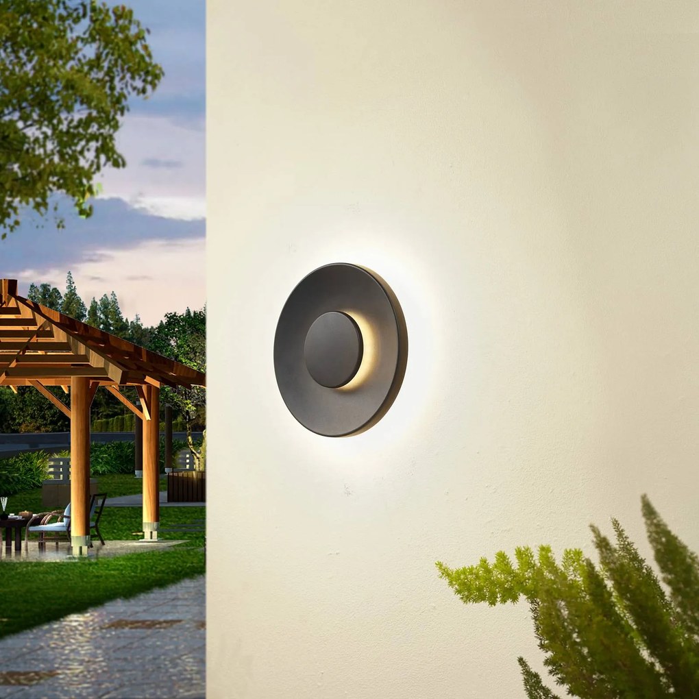 Applique da esterni a LED Kayana Lucande, Nero, Alluminio, Moderno, Applique LED da esterni