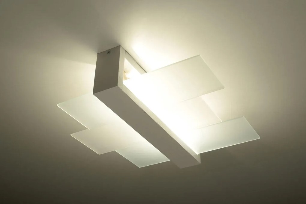 Plafoniera da Soffitto in Legno e Vetro 2xE27 FENIKS 2 da Interno