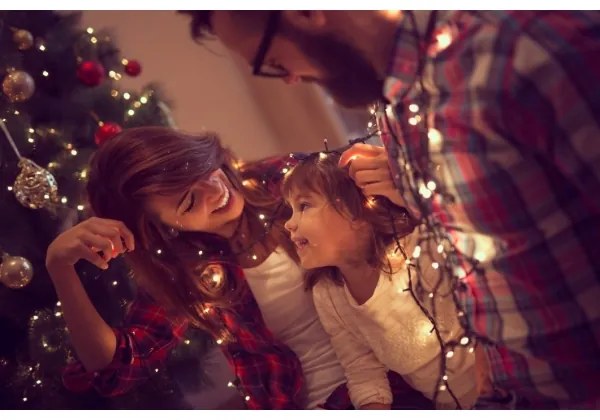 Immax NEO 07756L - Catena luminosa LED RGBW da esterno, 400 LED, 10 funzioni, 43 m, IP44, Wi-Fi (Tuya)