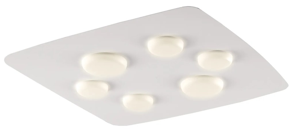 Plafoniera In Ferro Laccato Bianco Led Integrato Luce Naturale 5400 Lumen