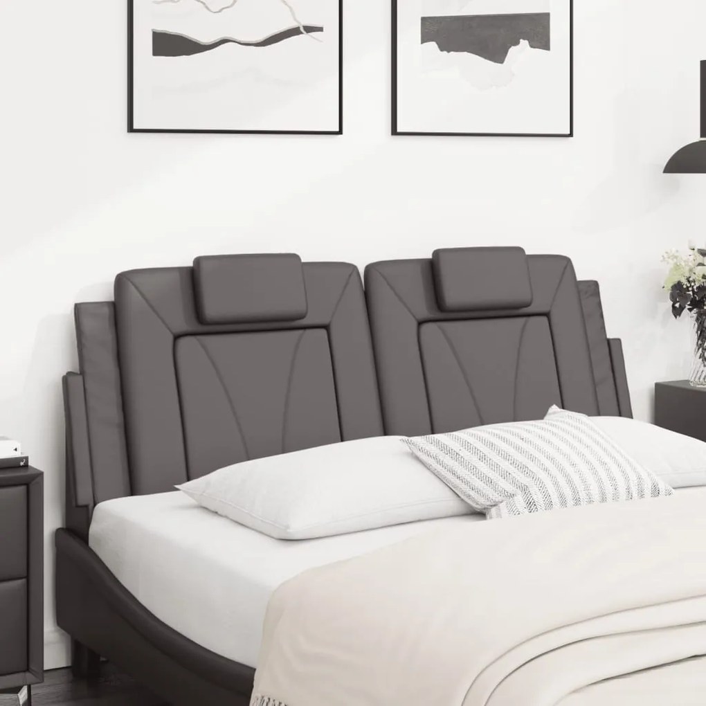 Cuscino testiera grigio 120 cm in similpelle