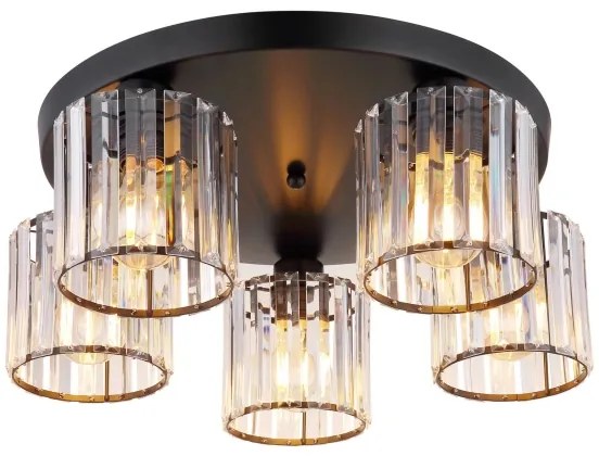 Globo 15742-5D - Lampadario a plafone JORDANA 5xE27/60W/230V diametro 46,5 cm nero