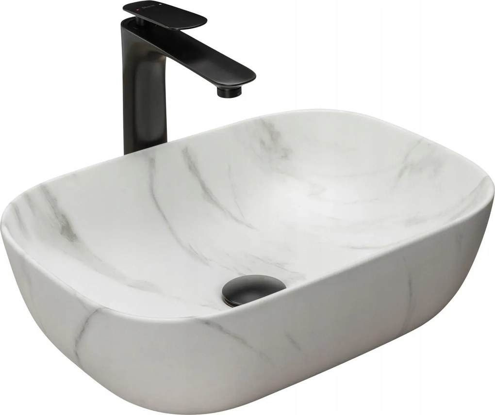Lavabo da appoggio  Rea Belinda Marble Mat