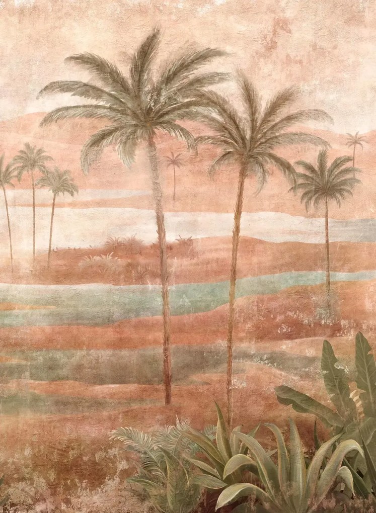 Coordonne Carta da parati panoramica Draa Palms - Rose