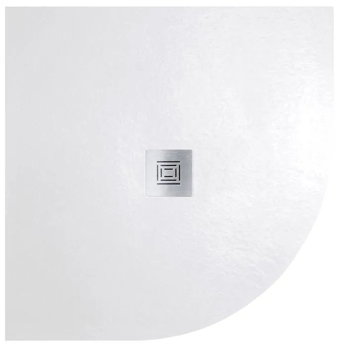 Piatto doccia SANYCCES in fibra di vetro semicircolare Logic 80 x 80 cm bianco