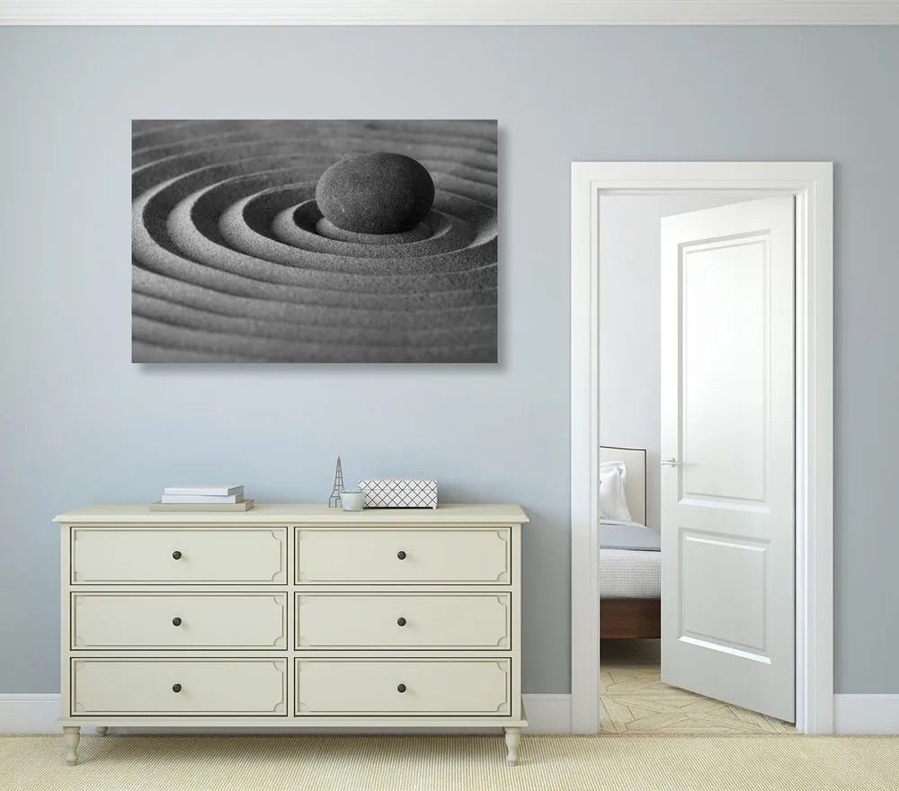 Quadro su tela – Pietra rilassante in bianco e nero
