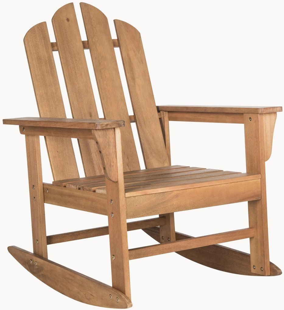 Sedia a dondolo da giardino in legno di eucalipto con braccioli Moreno