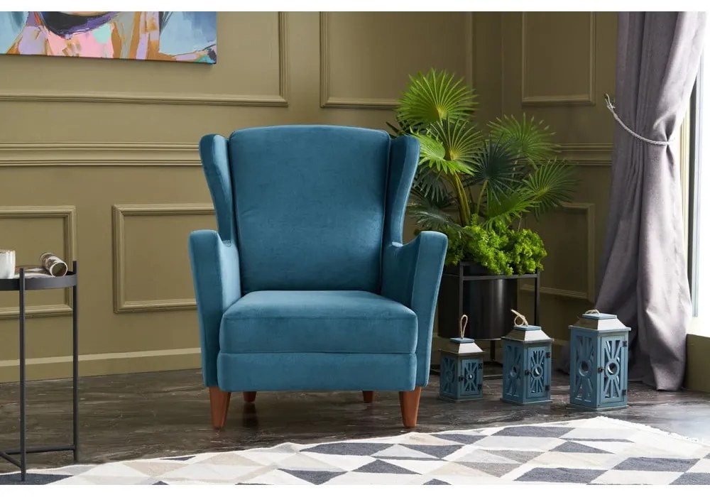 Poltrona con le orecchie blu Lola Brejer - Artie