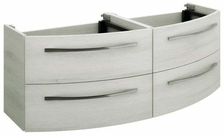 Mobile da bagno sotto lavabo Image rovere bianco L 130 x H 48 x P 48 cm 4 cassetti, lavabo non incluso