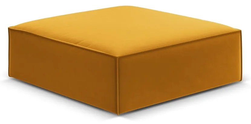 Poggiapiedi color senape con rivestimento in velluto Vanda – Mazzini Sofas
