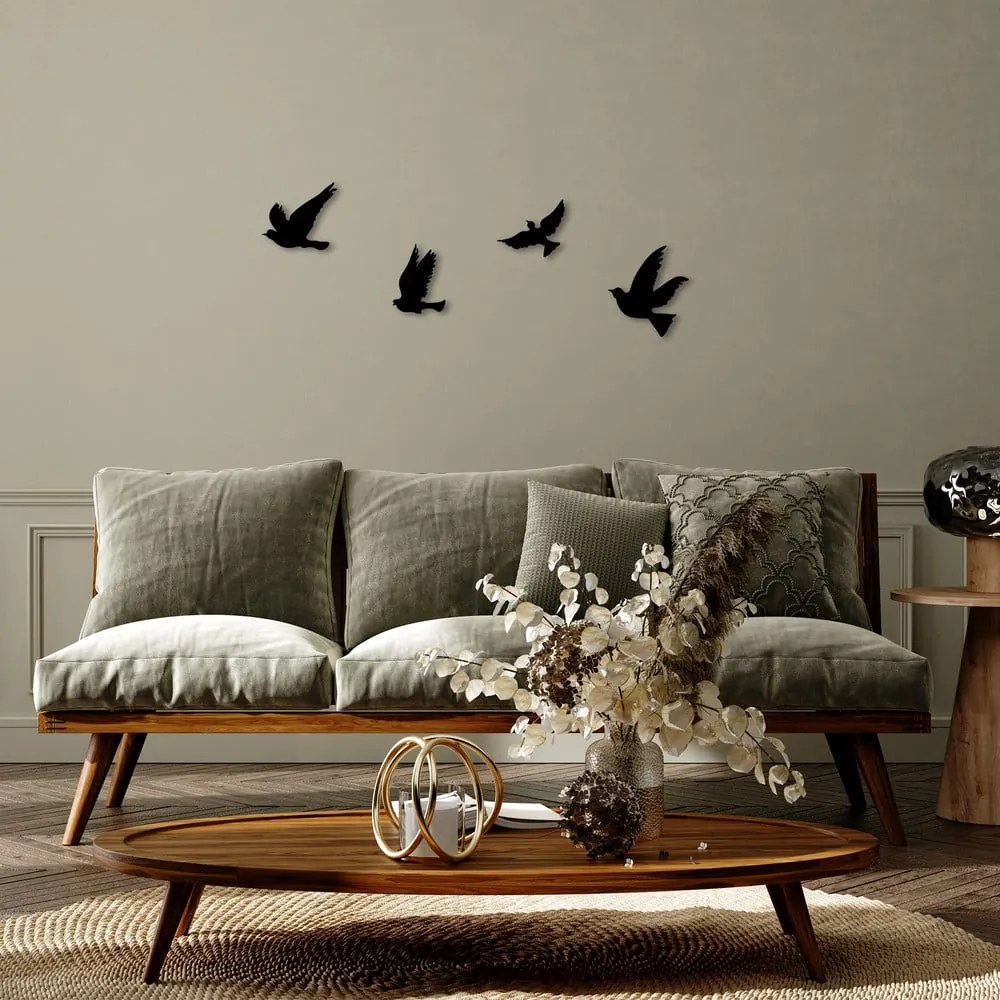 Decorazione murale in metallo in set di 4 pezzi 18x20 cm Birds - Wallity