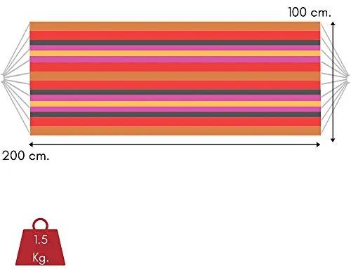 ZIK Amaca da Giardino Sospesa, per Esterno, in Cotone e Poliestere, Design Multicolor – 100x200h
