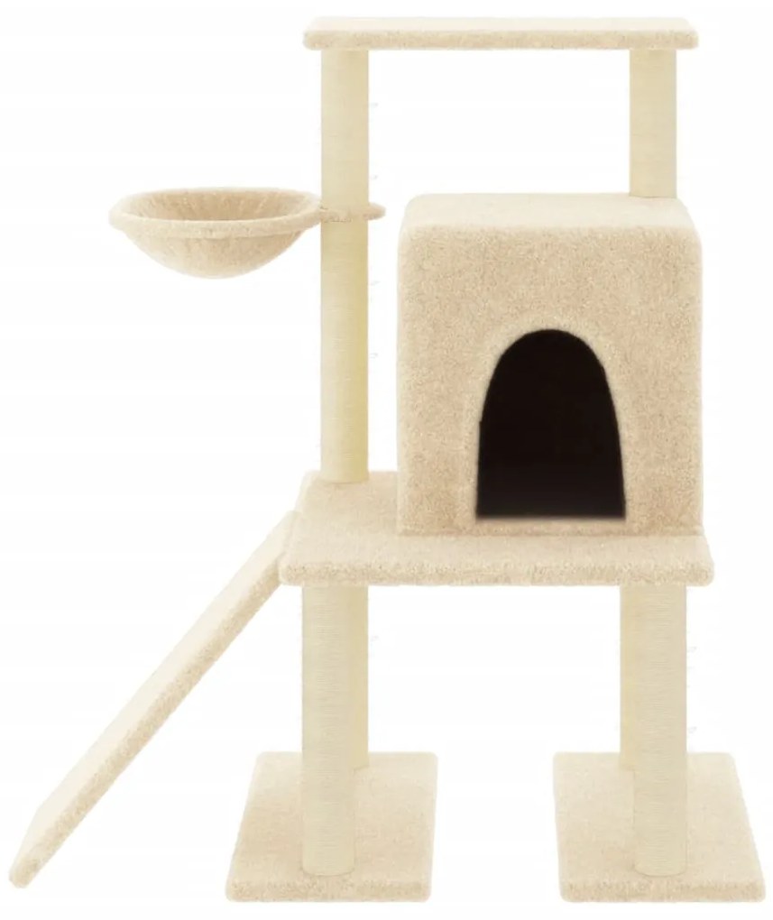 Albero per gatti con tiragraffi in sisal crema 96,5 cm