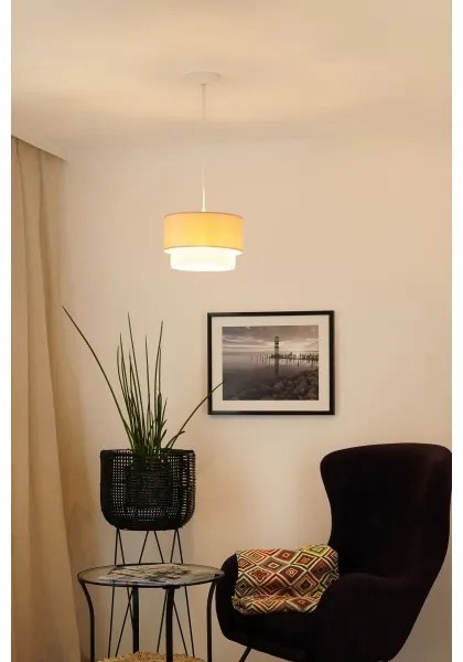 Brilagi - Lampadario a sospensione con filo ARIZONA BOHO 1xE27/15W/230V diametro 25 cm beige/bianco