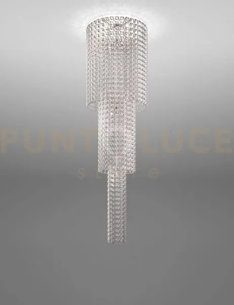 Giogali lampadadario a soffitto ca1 cristallo trasparente e cromo l...