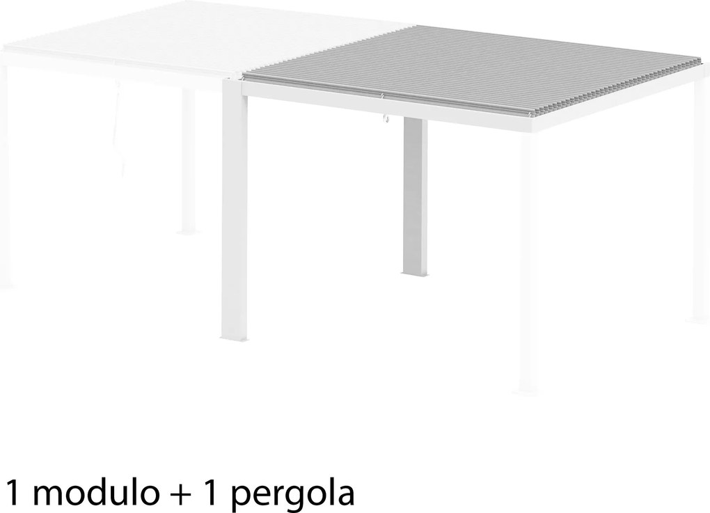 MOONTRIMMER - modulo per estensione pergola bioclimatica in alluminio modulare 3 x 3 m