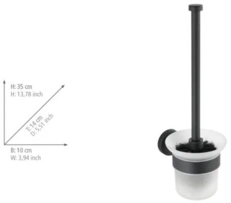 WENKO 24243100-WC scopino BOSIO BLACK 10x35 cm acciaio inossidabile/argentato/satinato