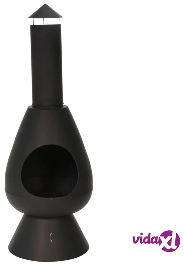 ProGarden Braciere con Camino Ambient 110 cm Nero